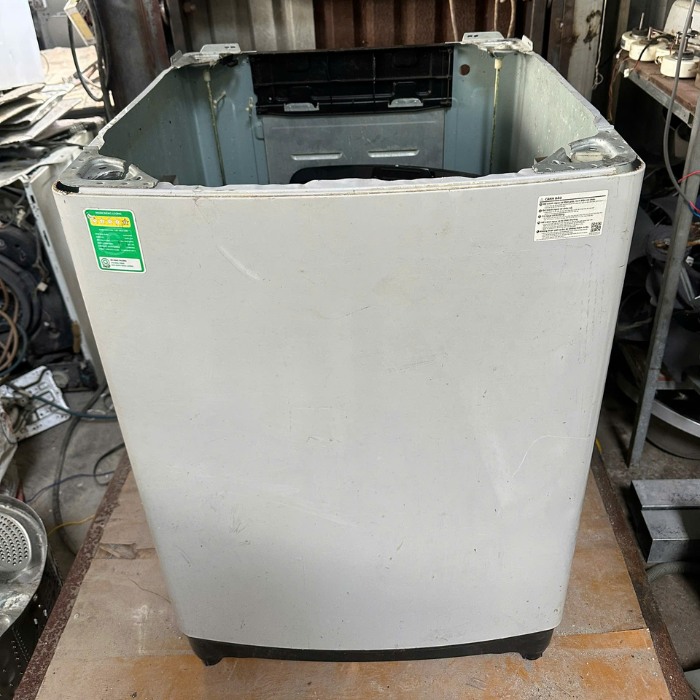 Vỏ thùng sắt máy giặt samsung inverter cửa trên model WA10J5750SG 10.5kg Tháo máy